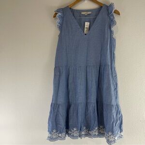 NEW LOFT Babydoll Coquette Girl Dress Blue sz S